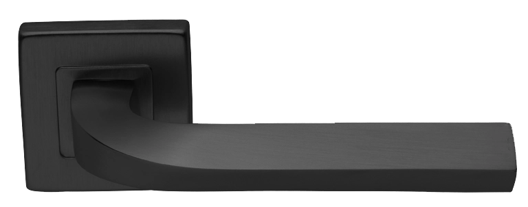 Ручка дверная TENDER S3 NERO раздельная на квадратной розетке, цвет - черный фото купить Курск
