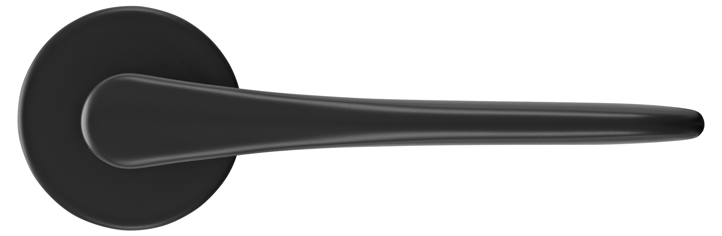 Ручка дверная AULA R5 NERO-ST на круглой розетке 7мм, цвет -  черный soft-touch фото купить в Курске