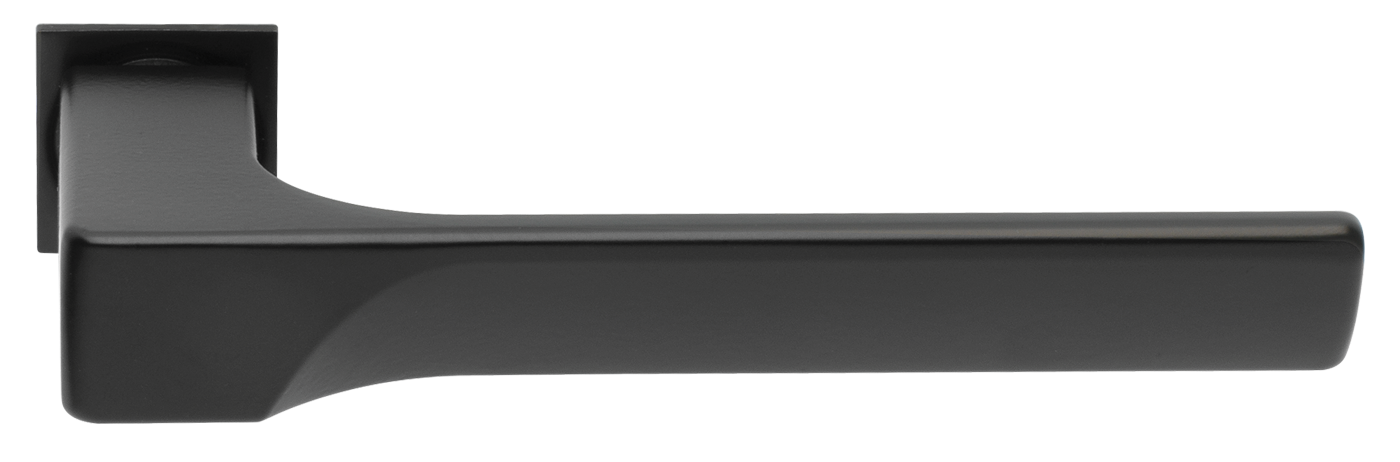 Ручка дверная FIORD-SM NERO-ST, с невидимой квадратной розеткой, цвет - черный soft-touch фото купить Курск