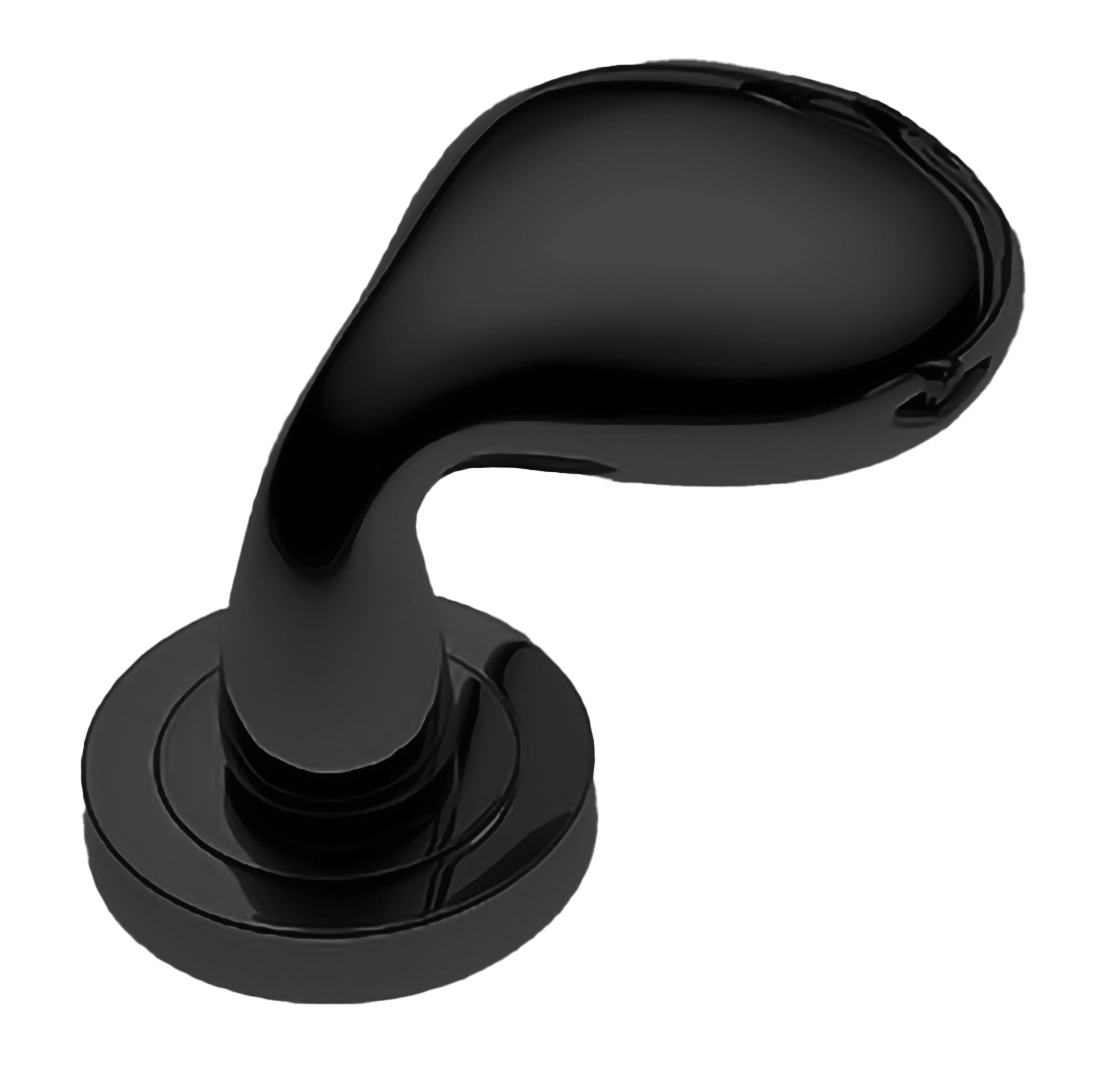 Ручка дверная SIENA-2 R2 NERO раздельная на круглой розетке, цвет - черный фото купить Курск