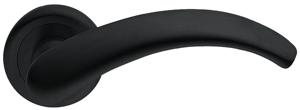 Ручка дверная ARCH R4 NERO раздельная на круглой розетке, цвет - черный фото купить Курск