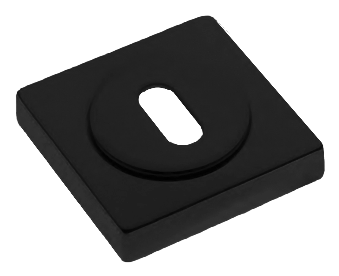 Накладка на ключевой цилиндр LUX-FK-S2 NERO на квадратной розетке под ключ буратино, цвет - черный фото купить Курск