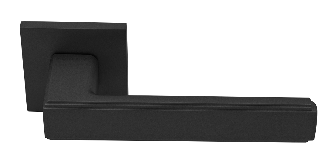 Ручка дверная MH-64-S6 BL STEPS на квадратной розетке 6 мм, цвет черный фото купить Курск