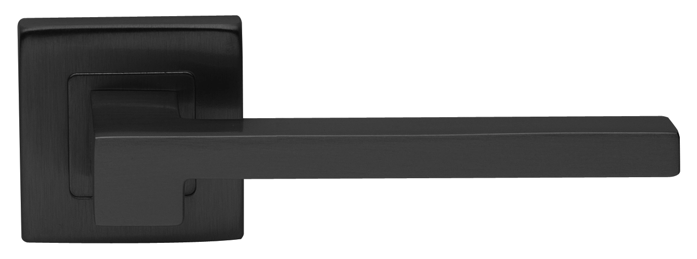 Ручка дверная STONE S3 NERO раздельная на квадратной розетке, цвет черный, латунь фото купить в Курске