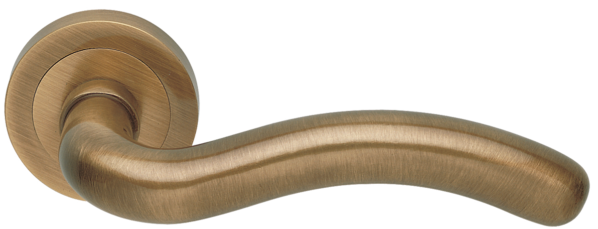 Ручка дверная SNAKE R2 BGO раздельная на круглой розетке, цвет - матовая бронза фото купить в Курске