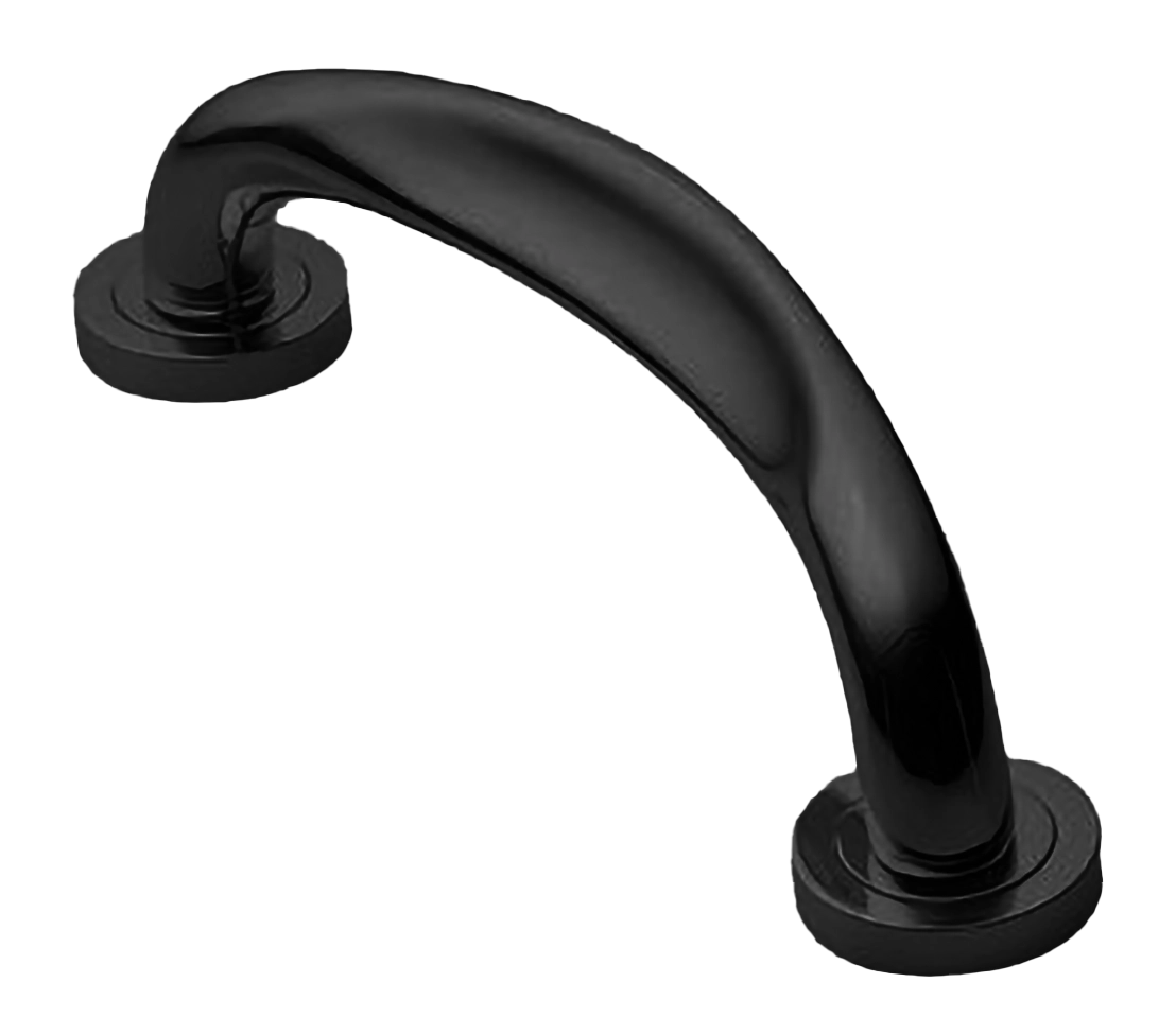 Ручка-скоба дверная RAFT PH NERO на круглой розетке, цвет черный, латунь фото купить в Курске