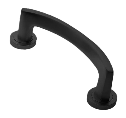 Ручка-скоба дверная WIND PH NERO на круглой розетке, цвет черный, латунь фото morelli Курск