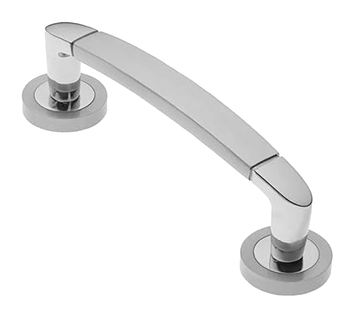 Ручка-скоба дверная SAIL PH CSA/CRO на круглой розетке, цвет матовый хром/хром, латунь фото купить в Курске
