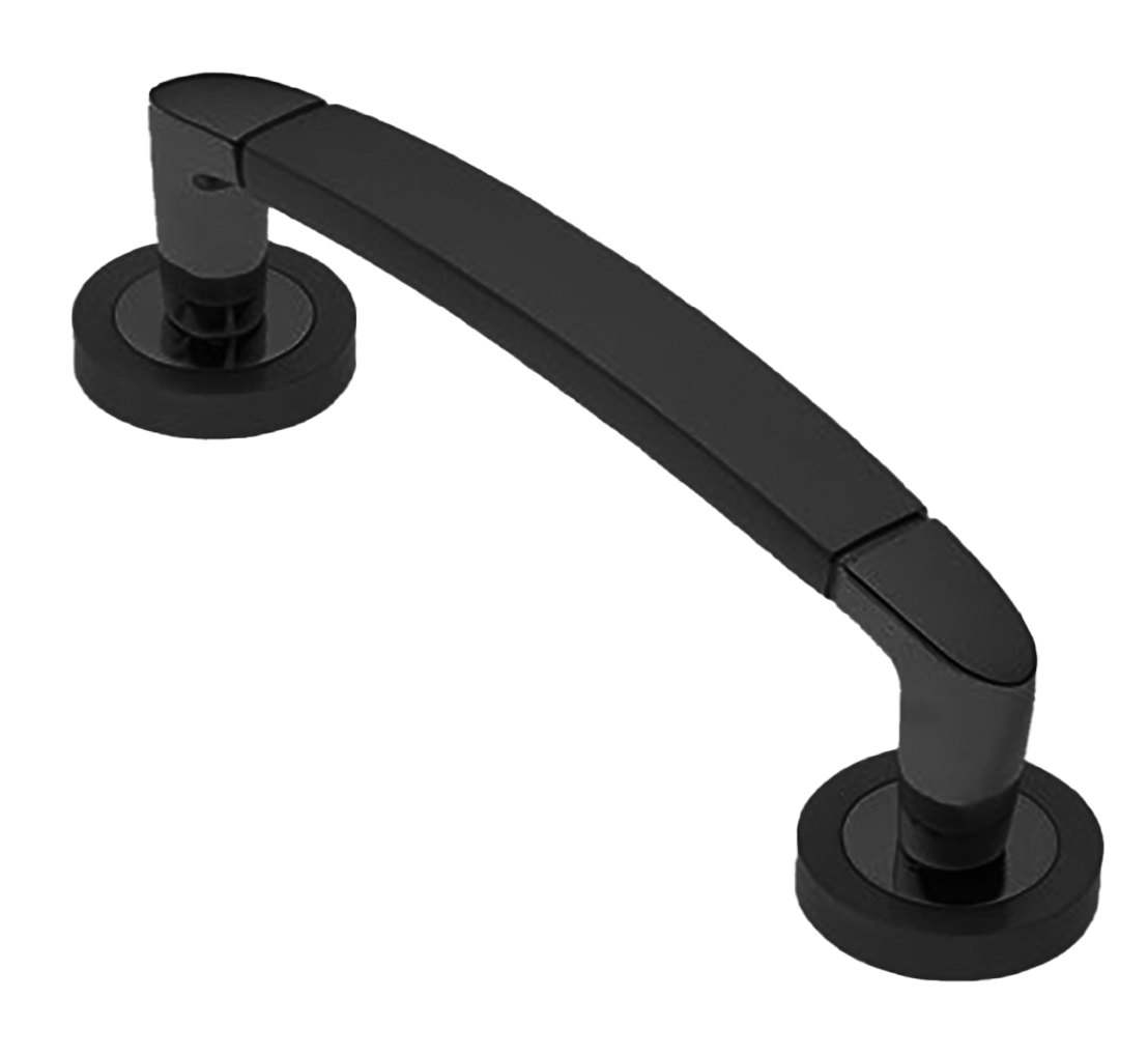 Ручка-скоба дверная SAIL PH NERO на круглой розетке, цвет черный, латунь фото купить в Курске