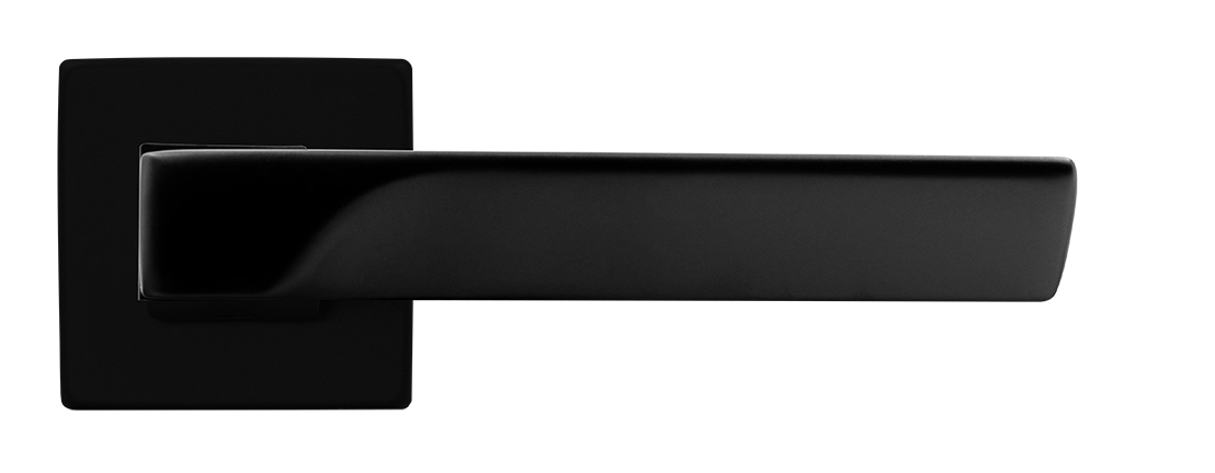 Ручка дверная FIORD S5 NERO-ST на квадратной розетке цвет черный soft-touch, ЦАМ фото купить в Курске