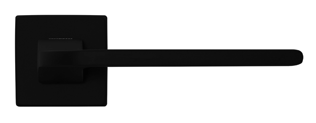 Ручка дверная SPUTNIK S5 NERO-ST на квадратной розетке, цвет черный soft-touch, ЦАМ фото купить в Курске