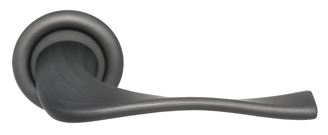 Ручка дверная SKYSCRAPER R7 SST на круглой розетке, цвет Летняя гроза/Summer Storm фото фурнитура Курск