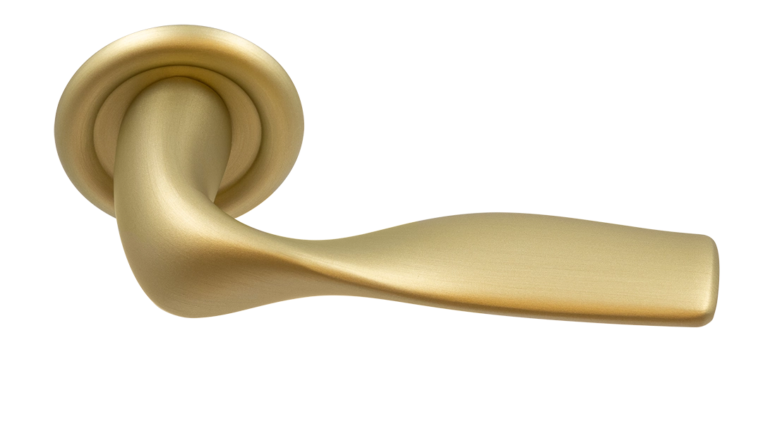 Ручка дверная LVB R7 AH на круглой розетке, цвет Осенний мёд/Autumn Honey фото купить Курск