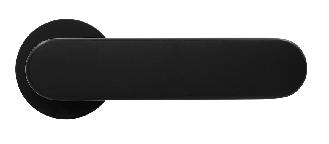 Ручка дверная MH-65-R6 R6 SEMPIONE BL на круглой розетке, цвет черный фото купить в Курске