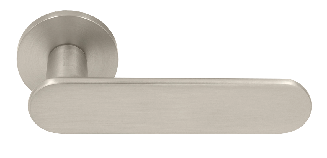 Ручка дверная MH-65-R6 SEMPIONE MSN на круглой розетке, цвет матовый сатинированный никель фото купить Курск