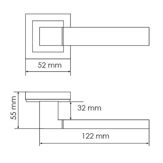 Комплект дверных ручек MH-28 BL-S + защёлка бесшумная 1895P BL + петли врезные универсальные MSN 100X70X2.5-4BB BL (2шт), цвет черный фото купить в Курске