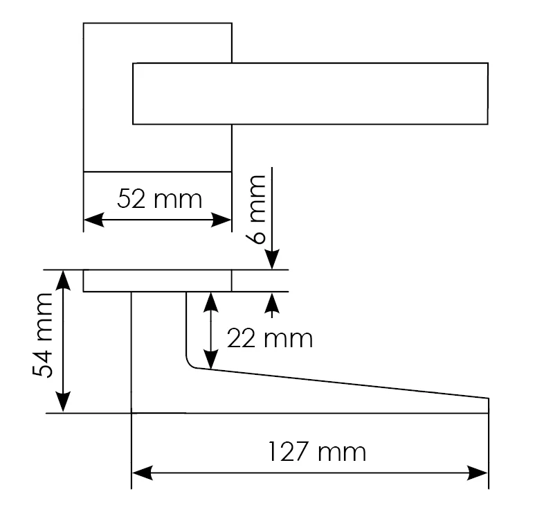 Комплект дверных ручек MH-54-S6 GR + завертка сантехническая MH-WC-S6 GR + защёлка магнитная M1895 GR + петли врезные универсальные MSN 100X70X2.5-4BB GR (2шт), цвет графит фото купить в Курске