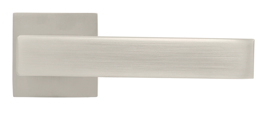 Ручка дверная LOT MH-56-S6 MSN раздельная на квадратной розетке 6 мм, цвет матовый сатинированный никель, ЦАМ фото купить в Курске