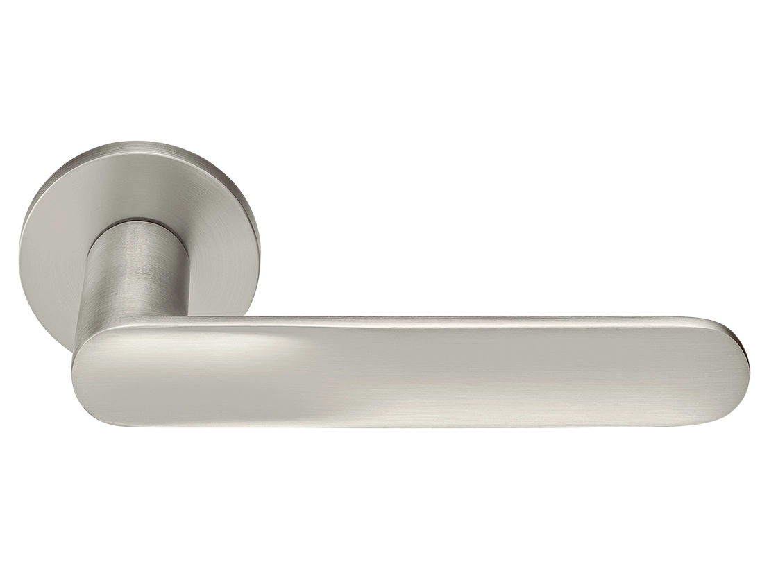 Ручка дверная GARAK MH-59-R6 MSN раздельная на круглой розетке 6 мм, цвет матовый сатинированный никель, ЦАМ фото купить Курск