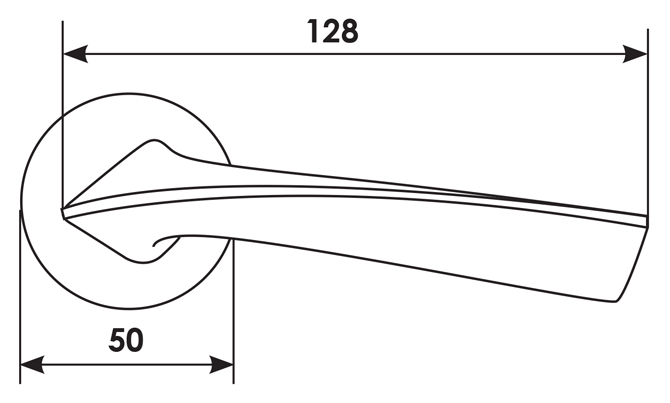 Ручка дверная COMETA R5 NIS раздельная на круглой розетке, цвет - матовый никель, ЦАМ фото купить в Курске