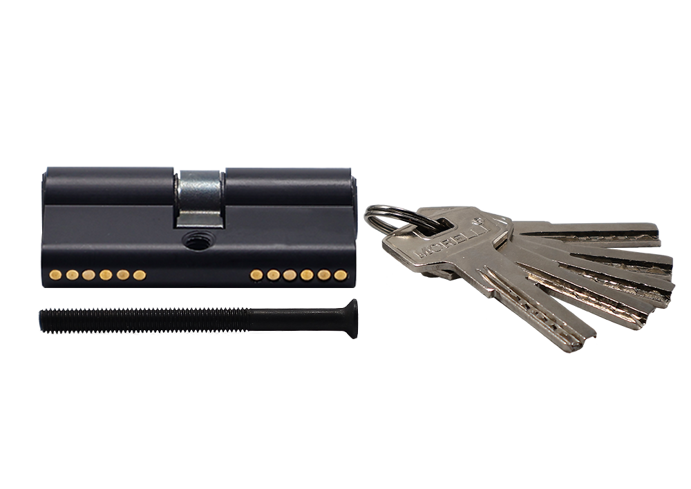 Ключевой цилиндр высокой секретности HS 60C BL (60мм) цвет черный фото купить в Курске