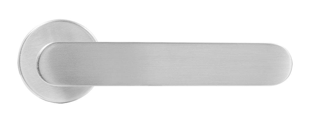 Ручка дверная LE BOAT R5 CSA раздельная на круглой розетке, цвет матовое матовый хром, латунь фото купить в Курске