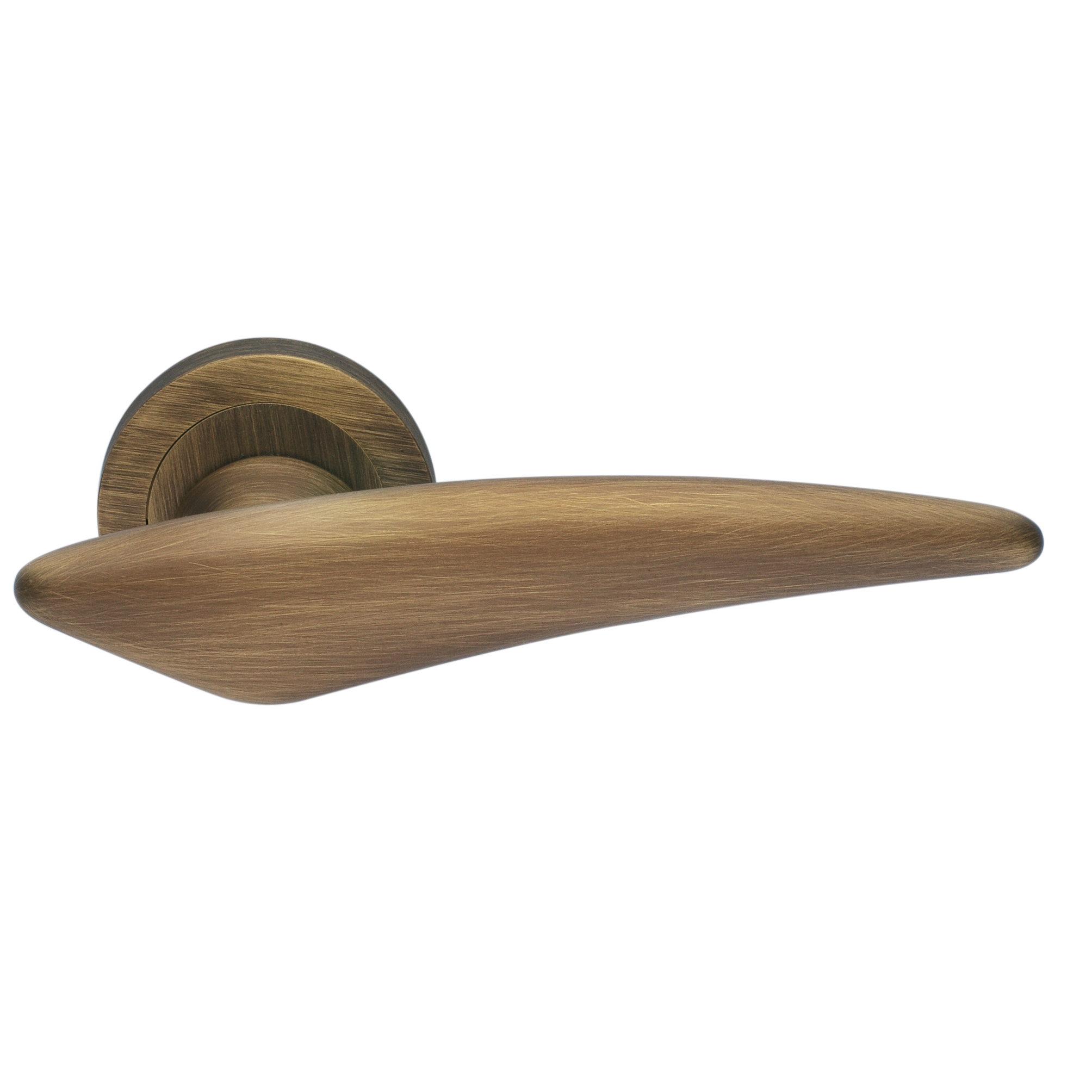 Ручка дверная BOLID R2 BGO раздельная на круглой розетке, цвет матовая бронза, латунь фото купить Курск