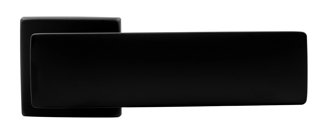 Ручка дверная SPACE S5 NERO-ST на квадратной розетке, цвет черный soft-touch, ЦАМ фото купить в Курске