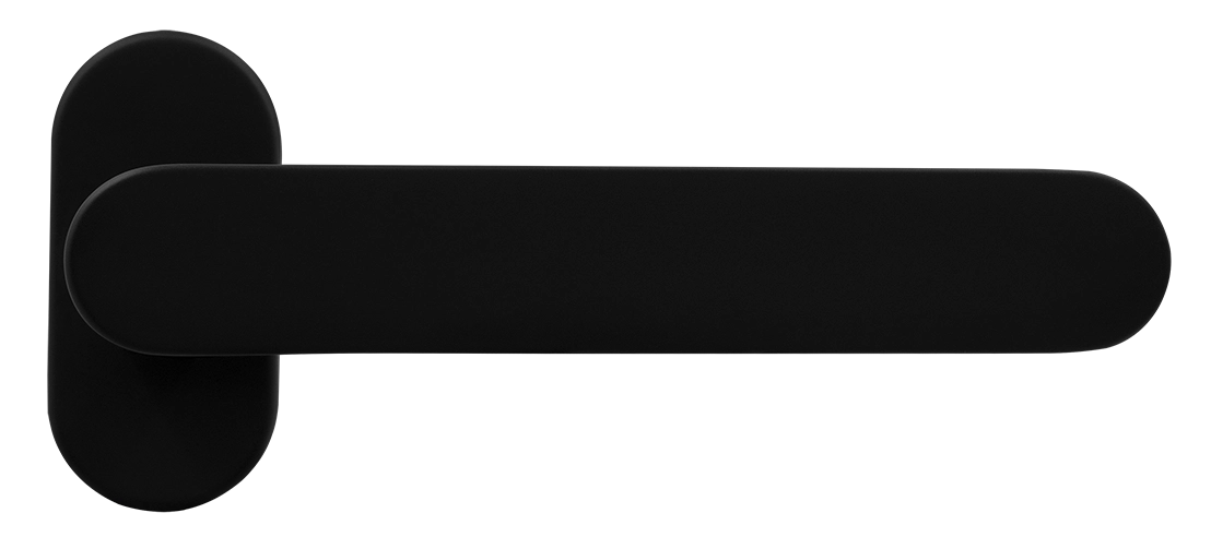 Ручка оконная LE BOAT W1 NERO-ST на прямоугольной розетке, цвет черный soft-touch, латунь фото купить Курск