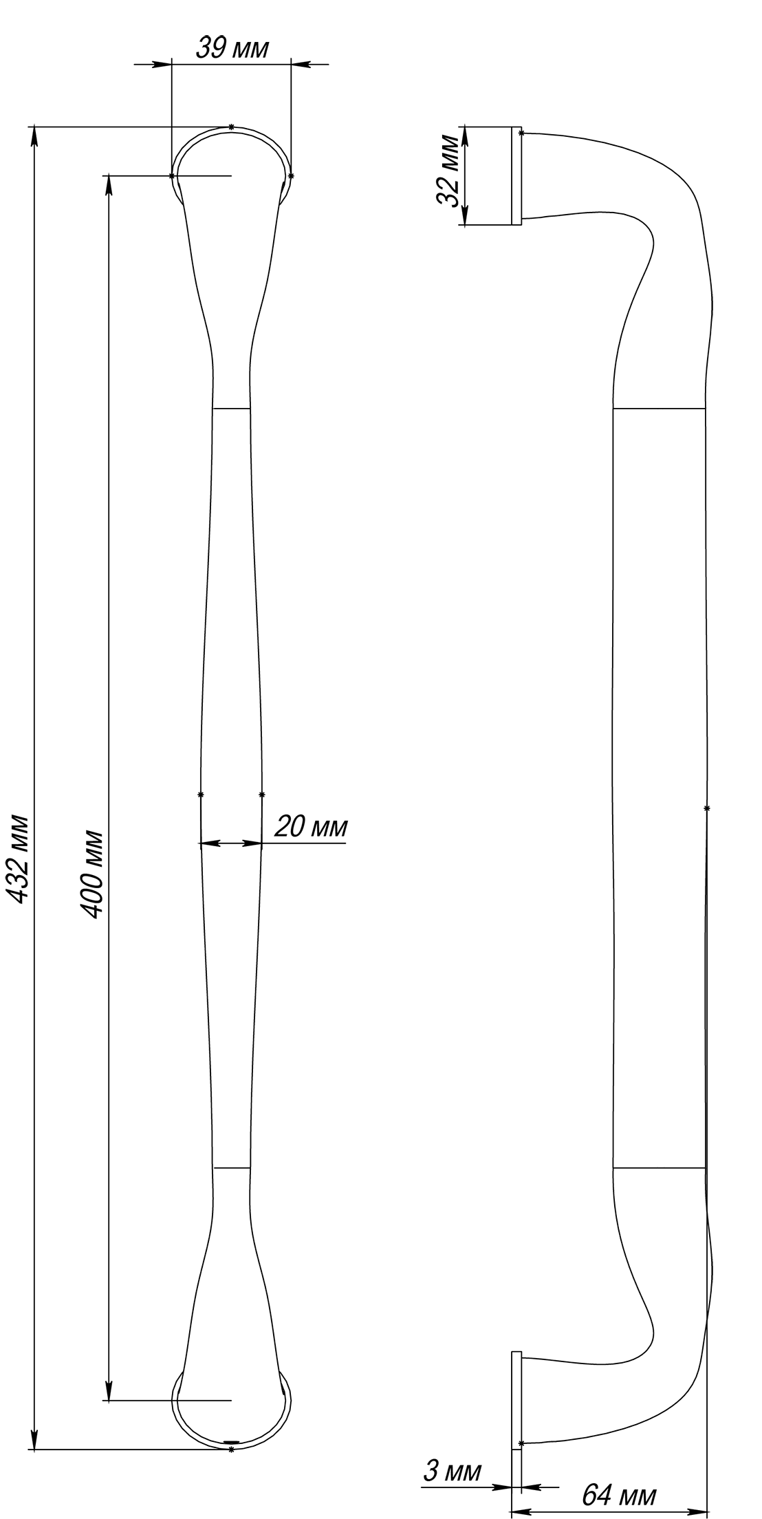 Ручка-скоба LVB PH SSW, цвет Стокгольмский снегопад/Stockholm Snowfall фото купить в Курске