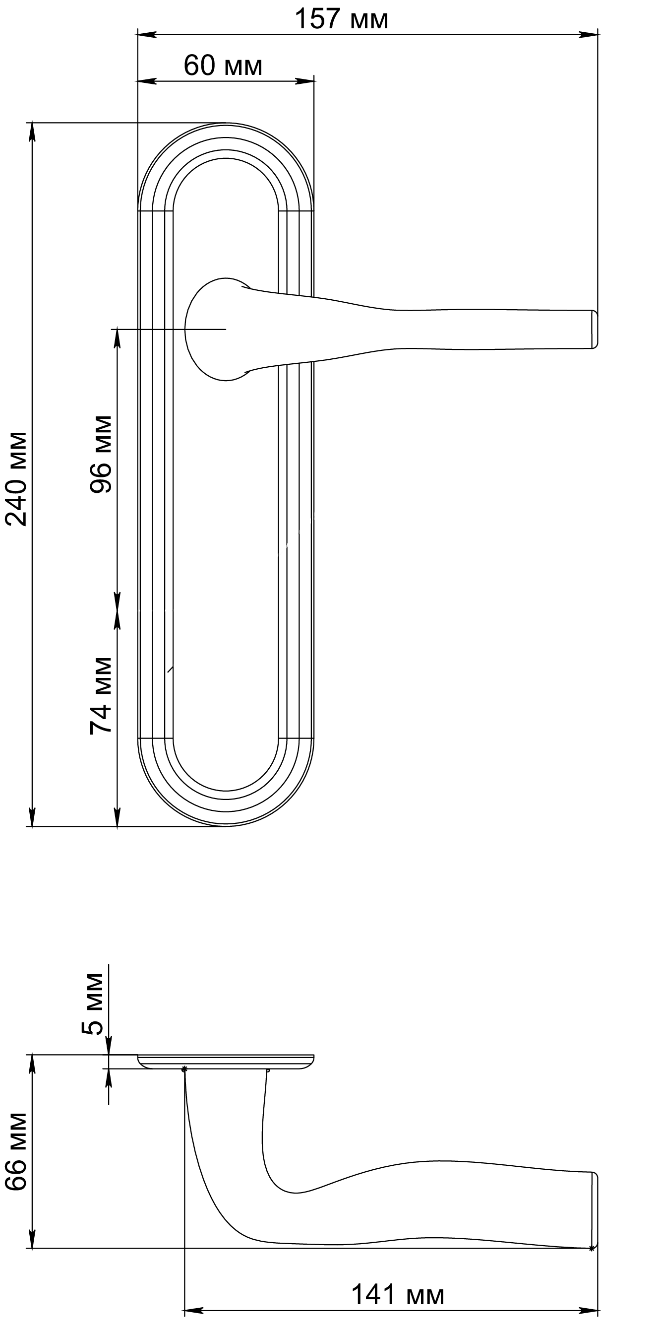 Ручка дверная LVB PLR SMI на планке, цвет Весенняя дымка/Spring Mist фото фурнитура Курск