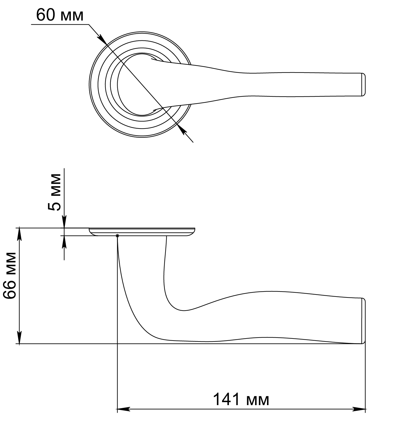 Ручка дверная LVB R7 SST на круглой розетке, цвет Летняя гроза/Summer Storm фото фурнитура Курск