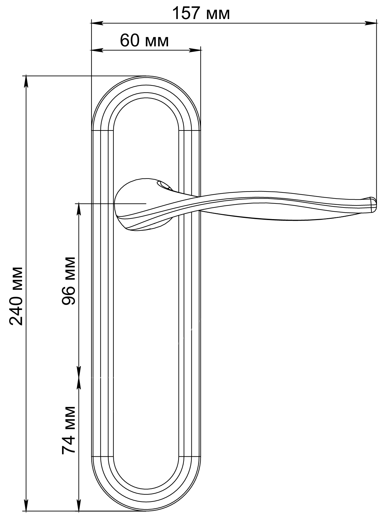 Ручка дверная SKYSCRAPER PLR WF на планке, цвет Зимняя стужа/Winter Frost фото фурнитура Курск