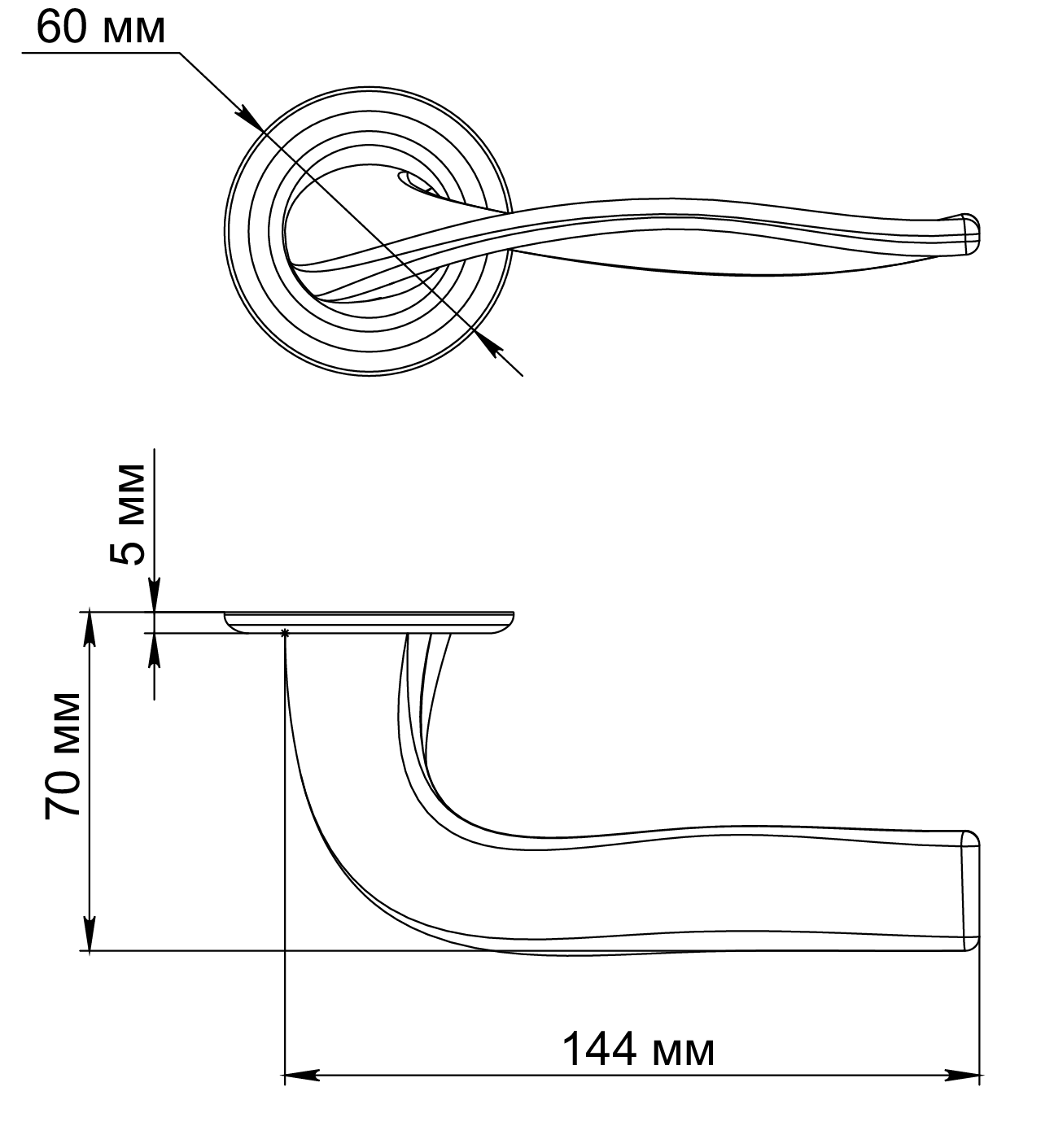 Ручка дверная SKYSCRAPER R7 WF на круглой розетке, цвет Зимняя стужа/Winter Frost фото фурнитура Курск