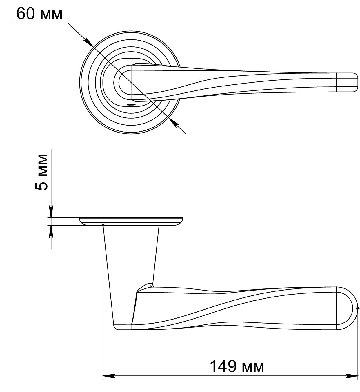 Ручка дверная THE OLYMPICS R7 AH на круглой розетке, цвет Осенний мёд/Autumn Honey фото фурнитура Курск