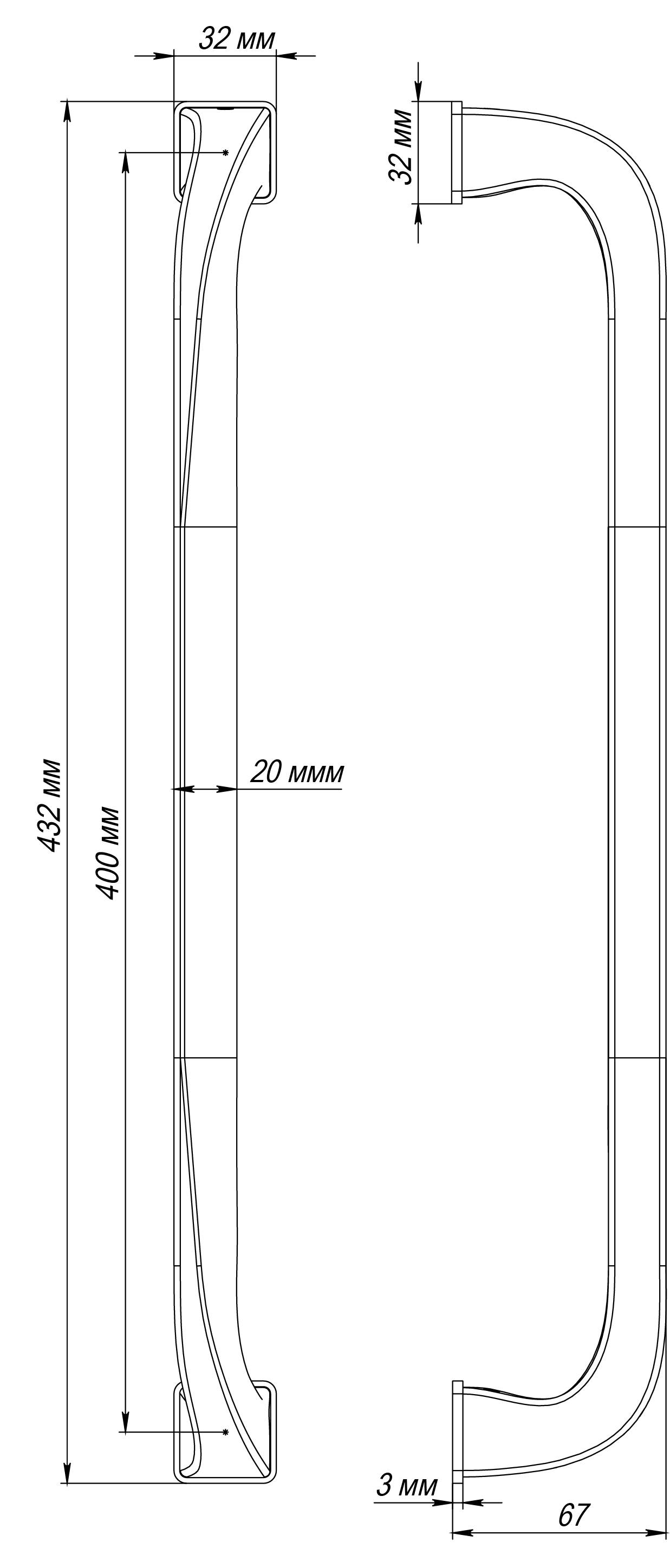 Ручка-скоба WD CONCERT HALL PH SSW, цвет Стокгольмский снегопад/Stockholm Snowfall фото купить в Курске