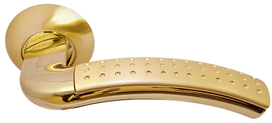 ПАЛАЦЦО, ручка дверная MH-02P SG/GP, цвет мат.золото/золото,с перфорацией фото купить Курск