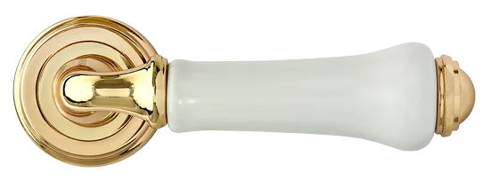 UMBERTO, ручка дверная MH-41-CLASSIC PG/W, цвет - золото/белый фото купить в Курске