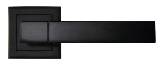 FUKOKU, ручка дверная на квадратной накладке MH-28 BL-S, цвет - черный фото купить в Курске