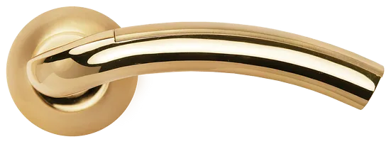 ПАЛАЦЦО, ручка дверная MH-02P SG/GP, цвет мат.золото/золото,с перфорацией фото купить в Курске