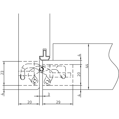 HH-19 B, скрытая петля, цвет - черный фото фурнитура Курск