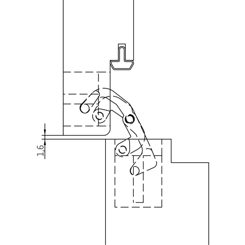 HH-19 B, скрытая петля, цвет - черный фотомореллиКурск