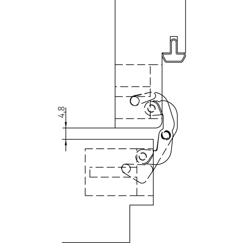 HH-19 B, скрытая петля, цвет - черный фото дверная фурнитура Курск