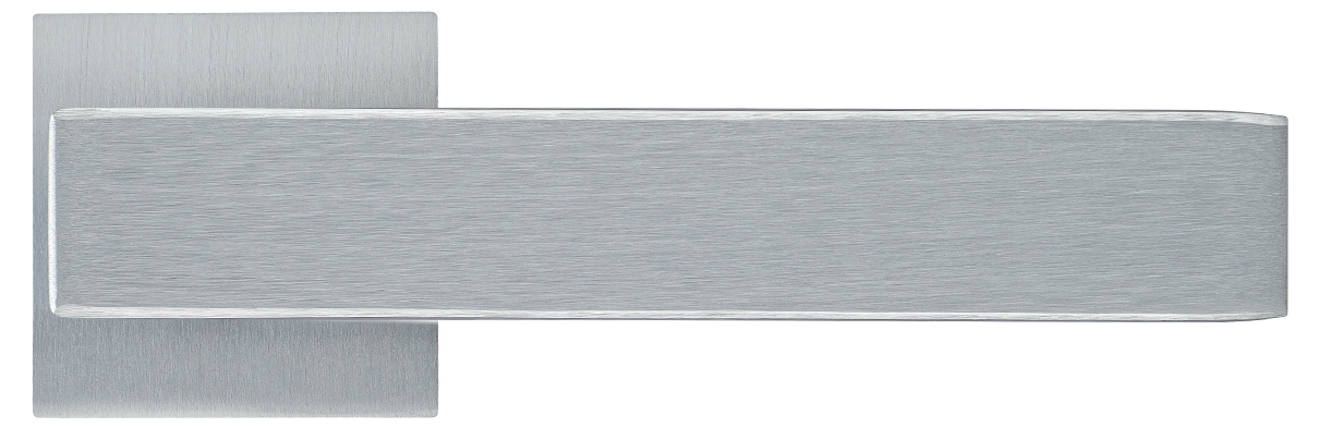 LOT ручка дверная  на квадратной розетке 6 мм, MH-56-S6 SSC, цвет - супер матовый хром фото купить в Курске