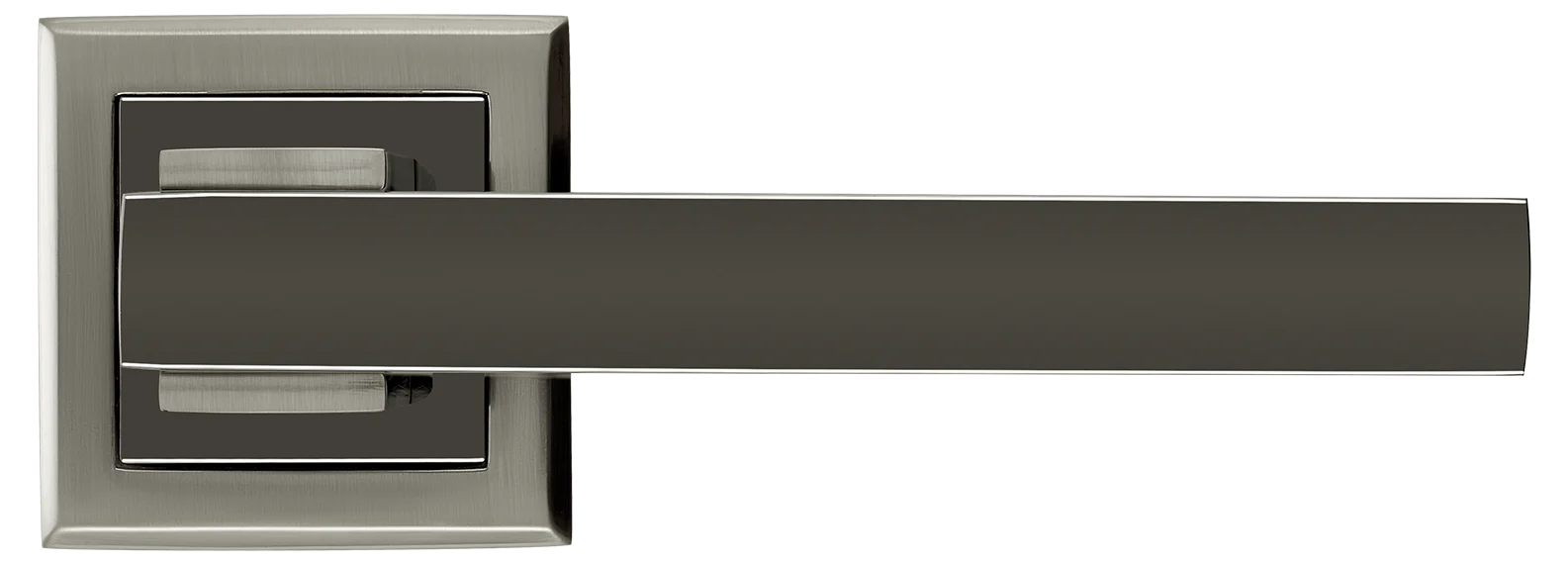 PIQUADRO, ручка дверная MH-37 SN/BN-S, на квадратной накладке, цвет - бел. никель/черн. никель фото купить в Курске