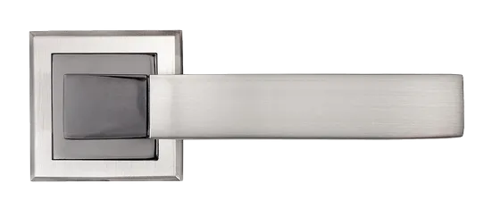 FUKOKU, ручка дверная MH-28 SN/BN-S, на квадратной накладке, цвет - бел. никель/черн. никель фото купить в Курске