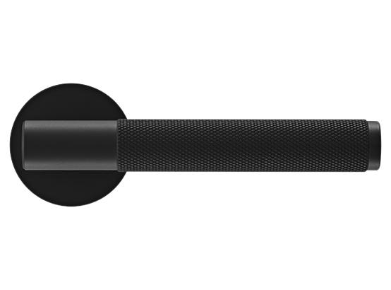 Ручка дверная "AZRIELI" на круглой розетке 6 мм, MH-57-R6T BL, цвет - чёрный фото купить в Курске