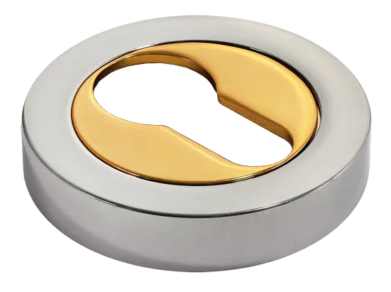LUX-KH-R2 COT, накладка на евроцилиндр, цвет - глянцевый хром/золото фото купить Курск