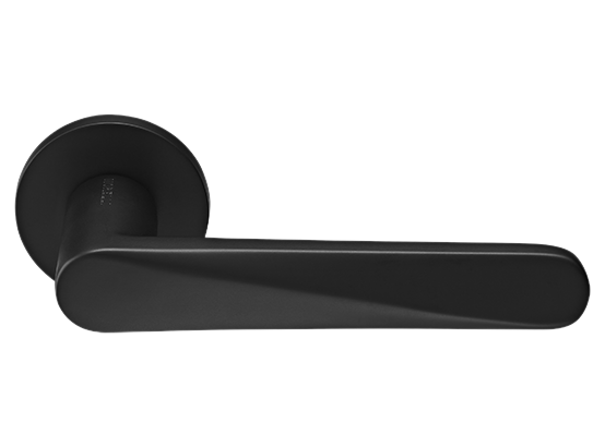 CAYAN - ручка дверная  на круглой розетке 6 мм, MH-58-R6 BL,  цвет - чёрный фото купить Курск