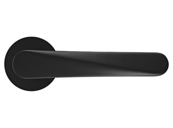 CAYAN - ручка дверная  на круглой розетке 6 мм, MH-58-R6 BL,  цвет - чёрный фото купить в Курске